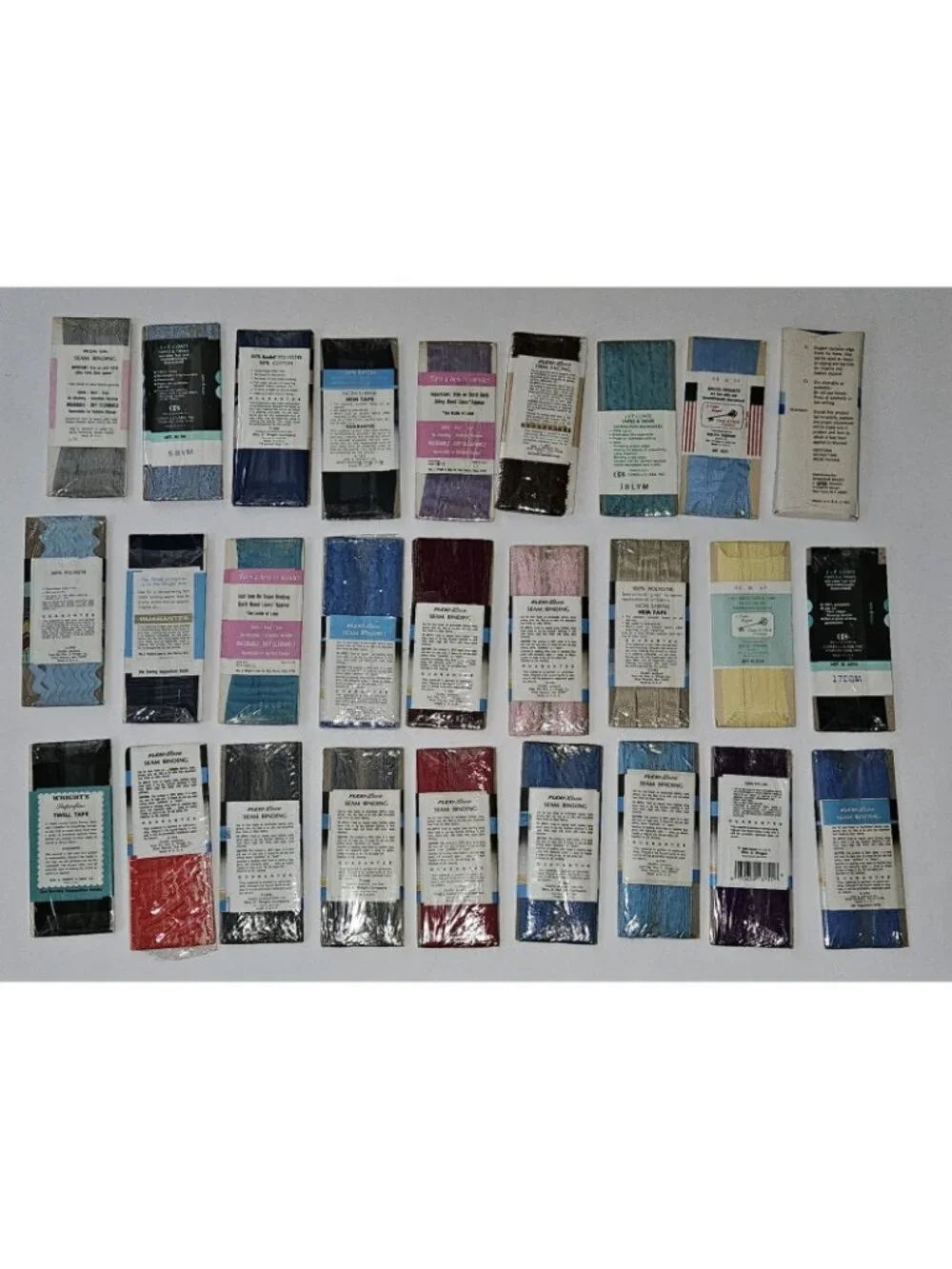 VTG Mixed Lot 27 Bias Tape Seam Binding Lace Rick Rack J&P Wrights Talon NOS